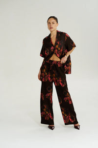 Wide Leg Pant - Chocolat Petals