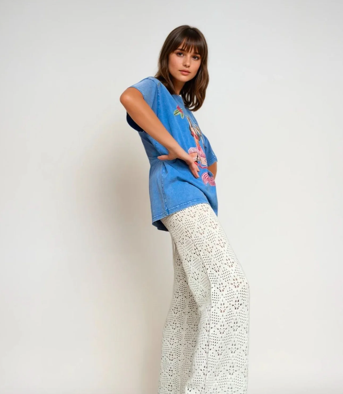 La Sirene Mermaid Oversize Tee -  Light Blue