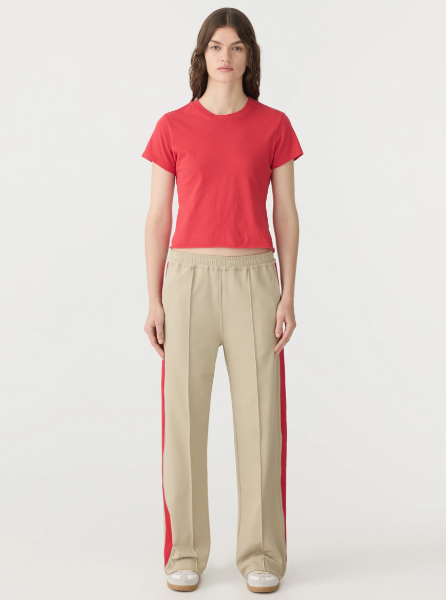 Twill Stripe Detail Pant - Light Tan / Red