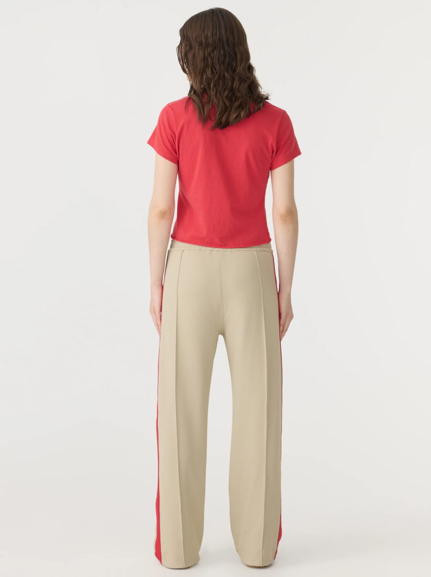 Twill Stripe Detail Pant - Light Tan / Red