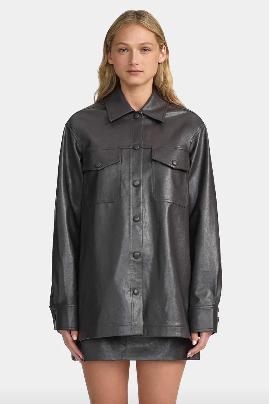 Marshall PU Shacket - Graphite