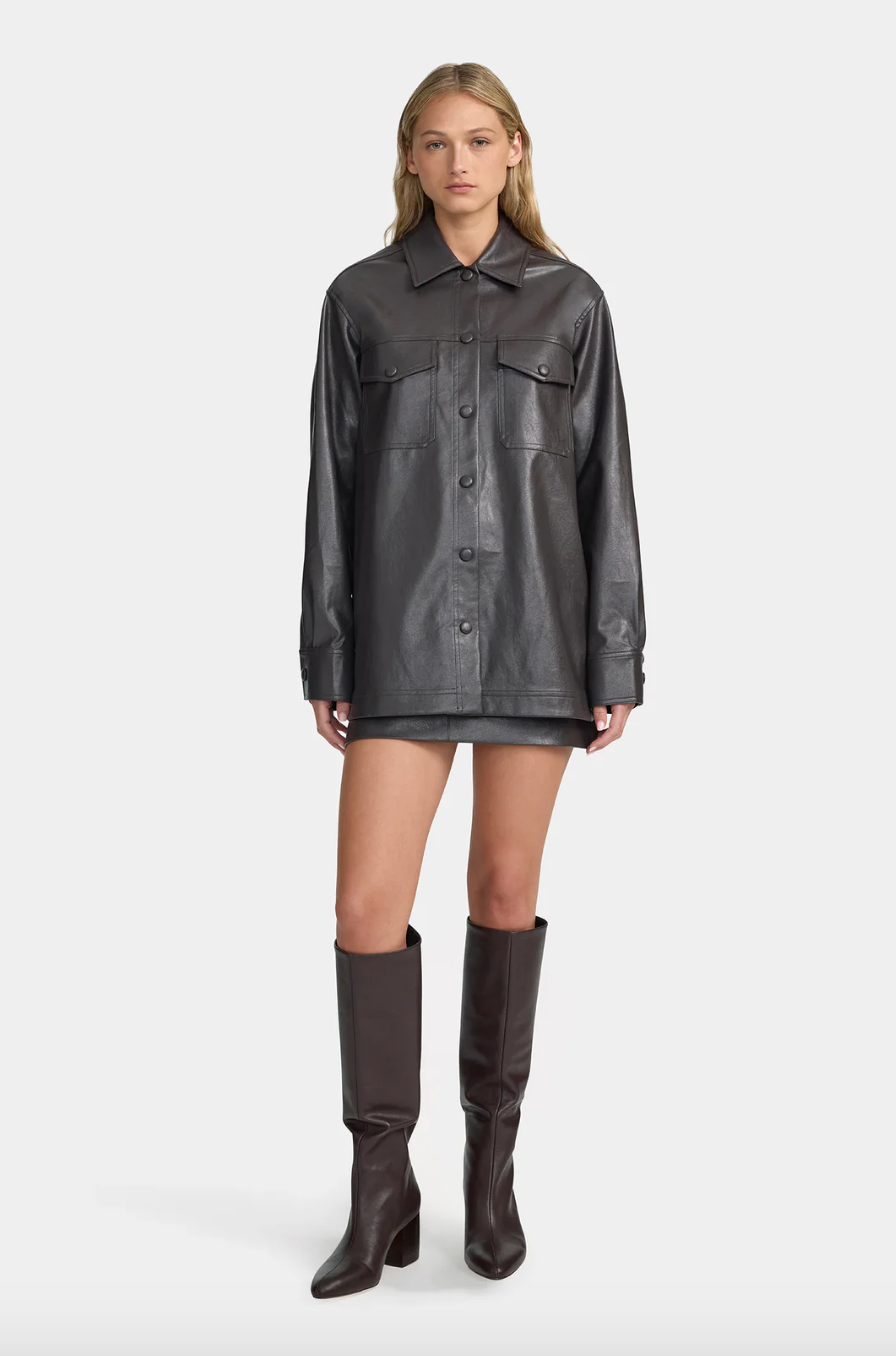 Marshall PU Shacket - Graphite