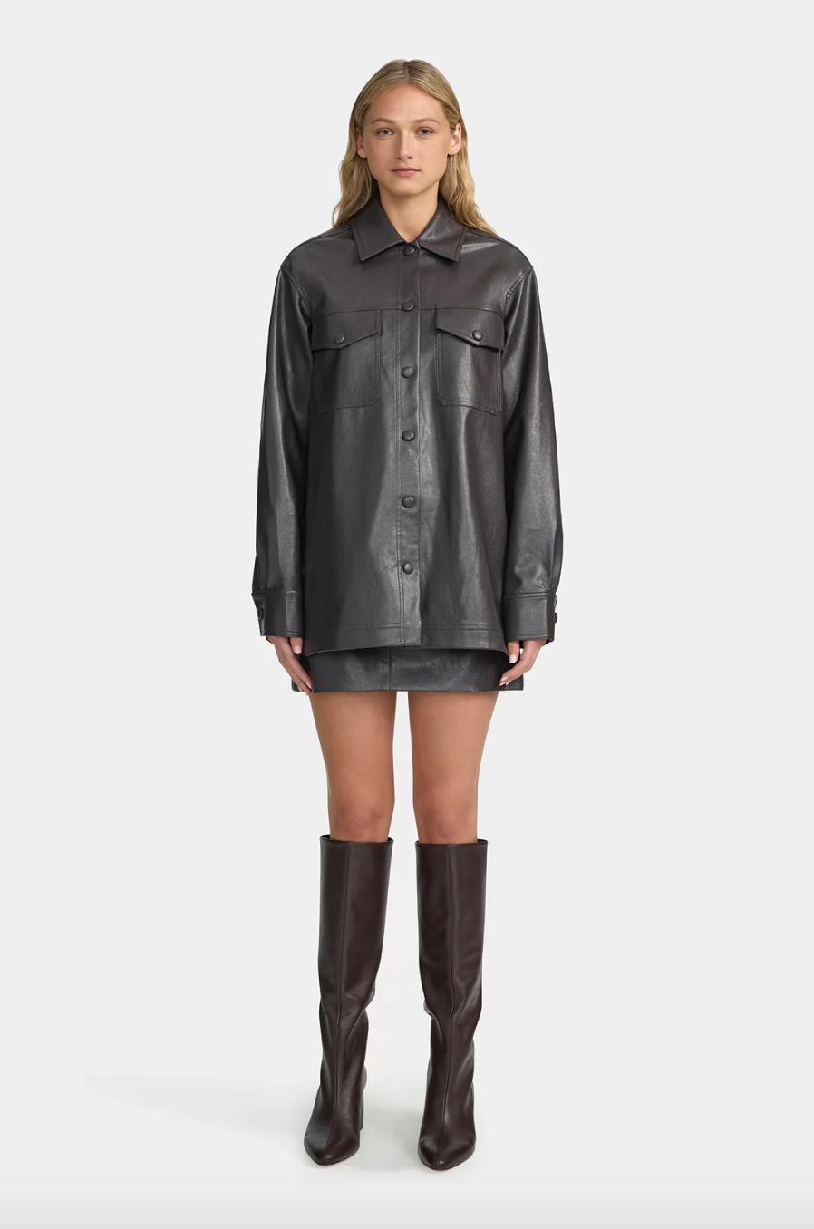 Marshall PU Shacket - Graphite