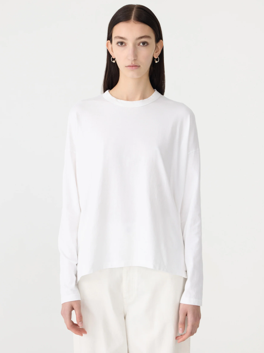 Midweight Boxy Htg L/S T.Shirt - White