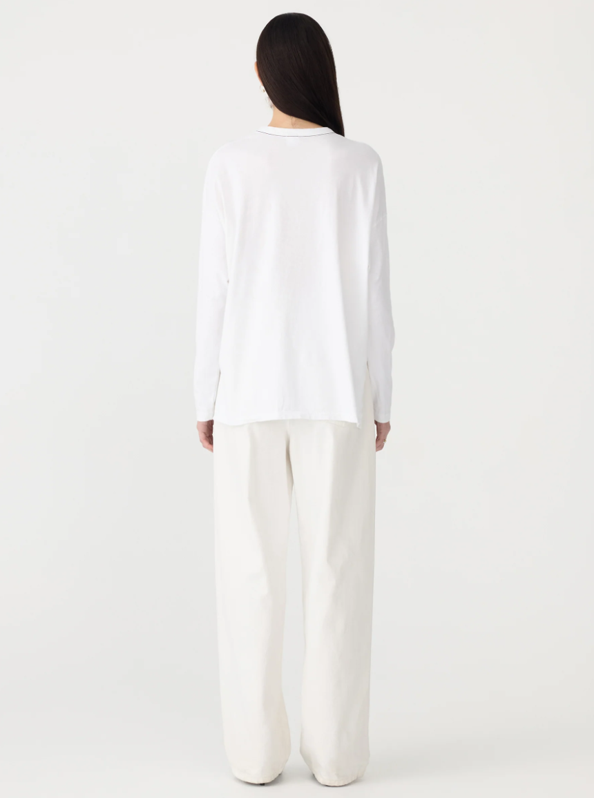 Midweight Boxy Htg L/S T.Shirt - White
