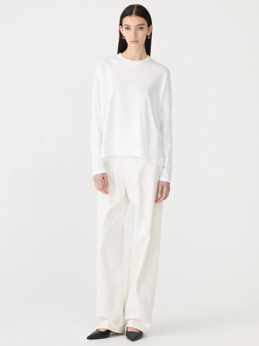 Midweight Boxy Htg L/S T.Shirt - White