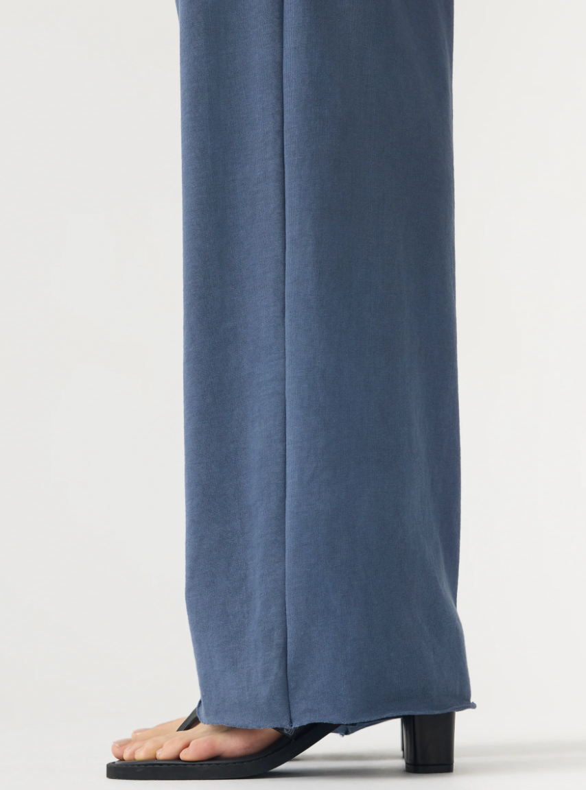 Wide Leg Double Jersey Pant - Midnight Blue