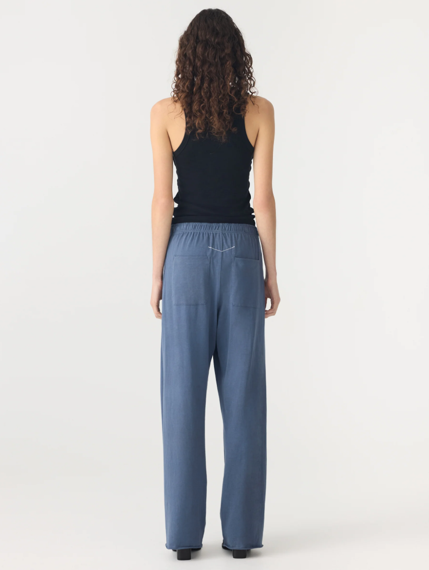 Wide Leg Double Jersey Pant - Midnight Blue