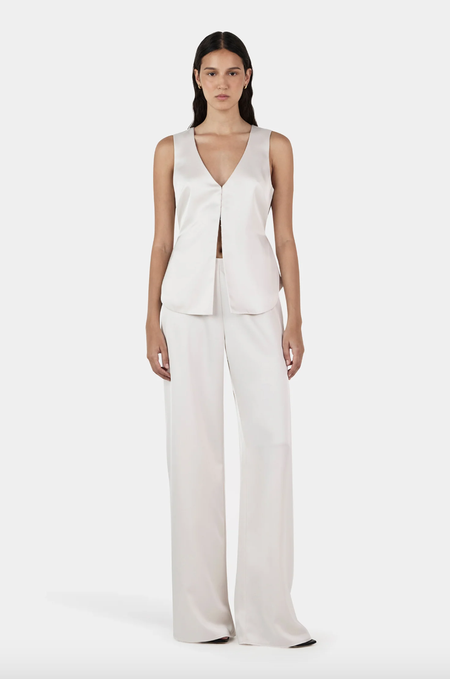 Lane Satin Pant - Ivory