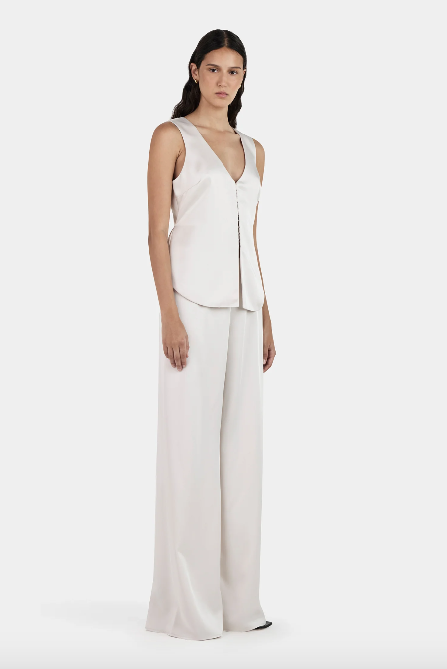 Rey Satin Vest - Ivory