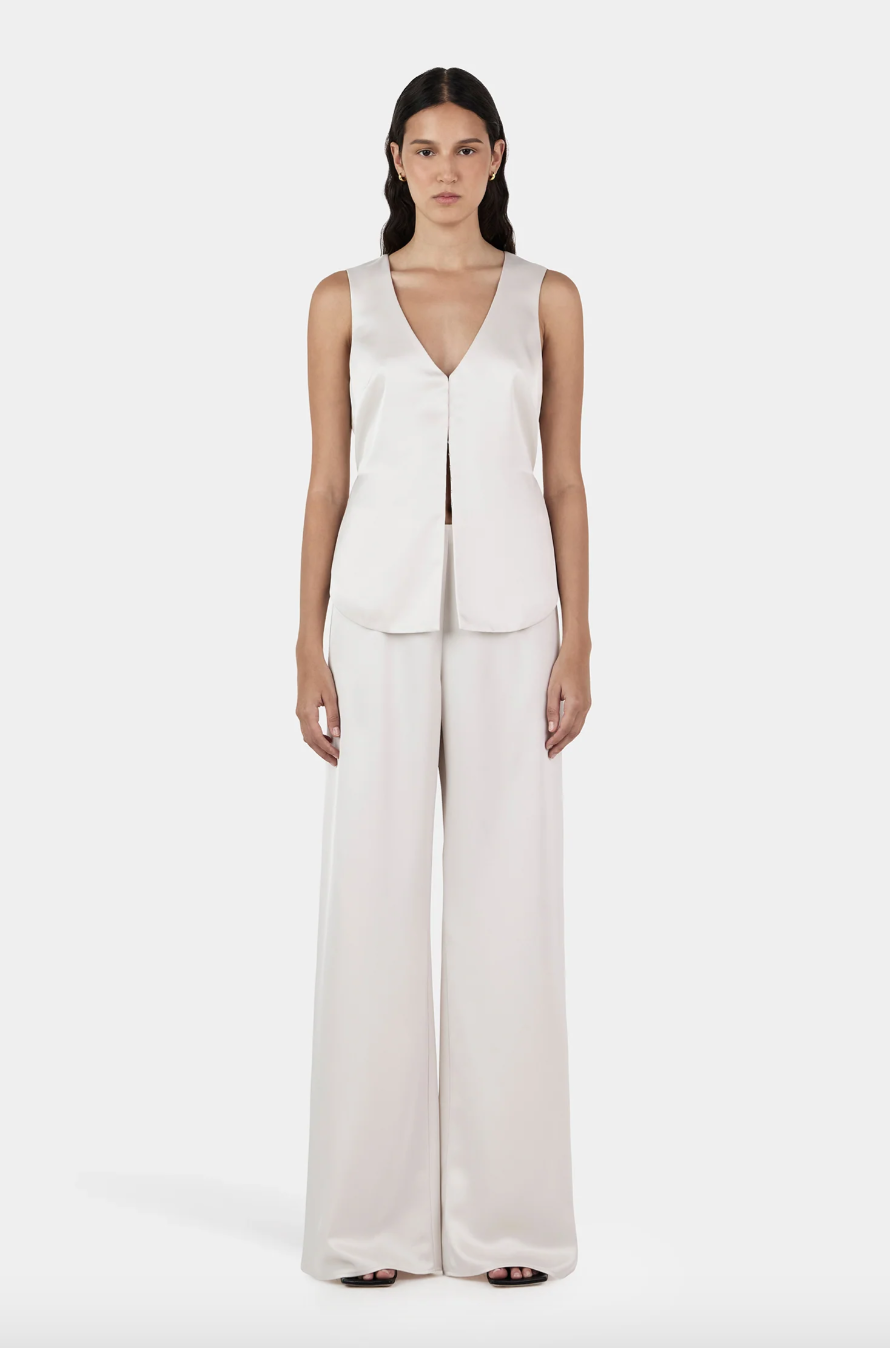 Lane Satin Pant - Ivory
