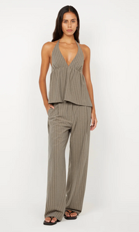 Jonni Halter Top - Charcoal Stripe