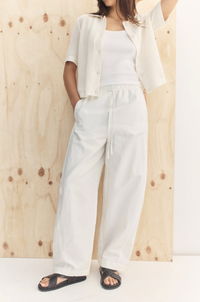 Loxley Cotton Blend Poplin Pant - White