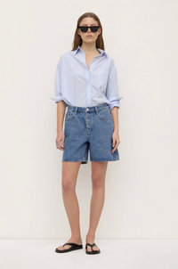 Mid Rise Vintage Denim Short - Dark Stone