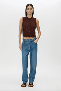 Cardinal Sleeveless Cardigan - Chocolate
