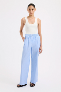 Organic Poplin Pant - Sky Stripe