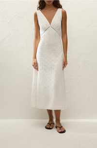 Maya Midi Dress - Valentina Broderie White