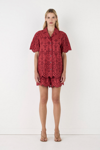 Bronny Shirt - Cherry Anglaise
