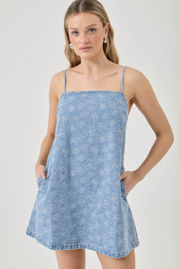 Indigo Flowers Cami Dress