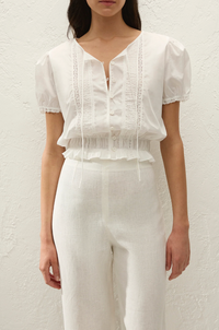 Fiora Blouse - Fresco Lace White