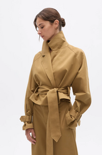 Briar Cropped Trench - Khaki