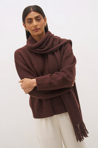 Scarf Knit Jumper - Cacao