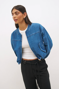 Mabel Bomber Jacket - Mid Blue