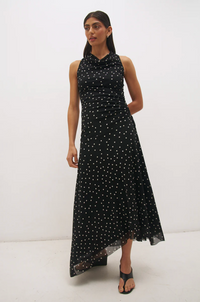Vesper Spot Dress - Black Base Polka Dot