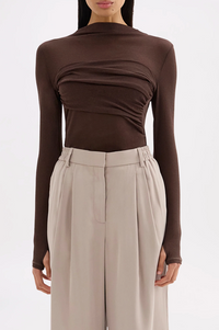 Aster LS Mesh Top - Chocolate