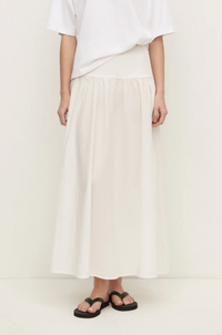 Sarah Cotton Maxi Skirt - White