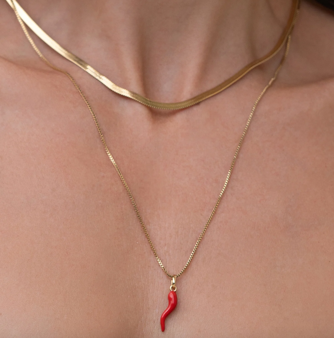 Cornicello Red Charm Necklace