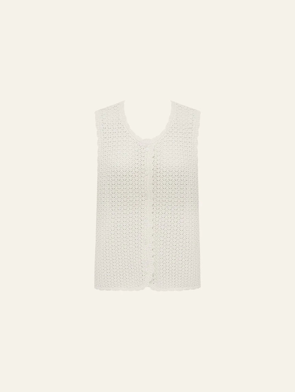 Pointelle Vest - Seashell