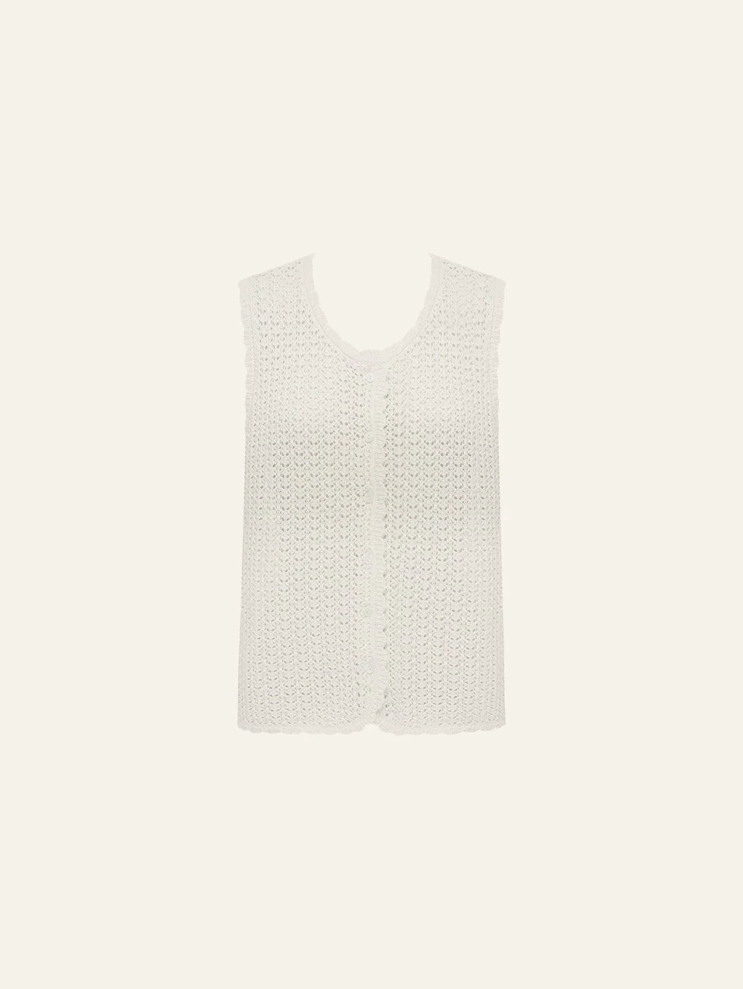 Pointelle Vest - Seashell