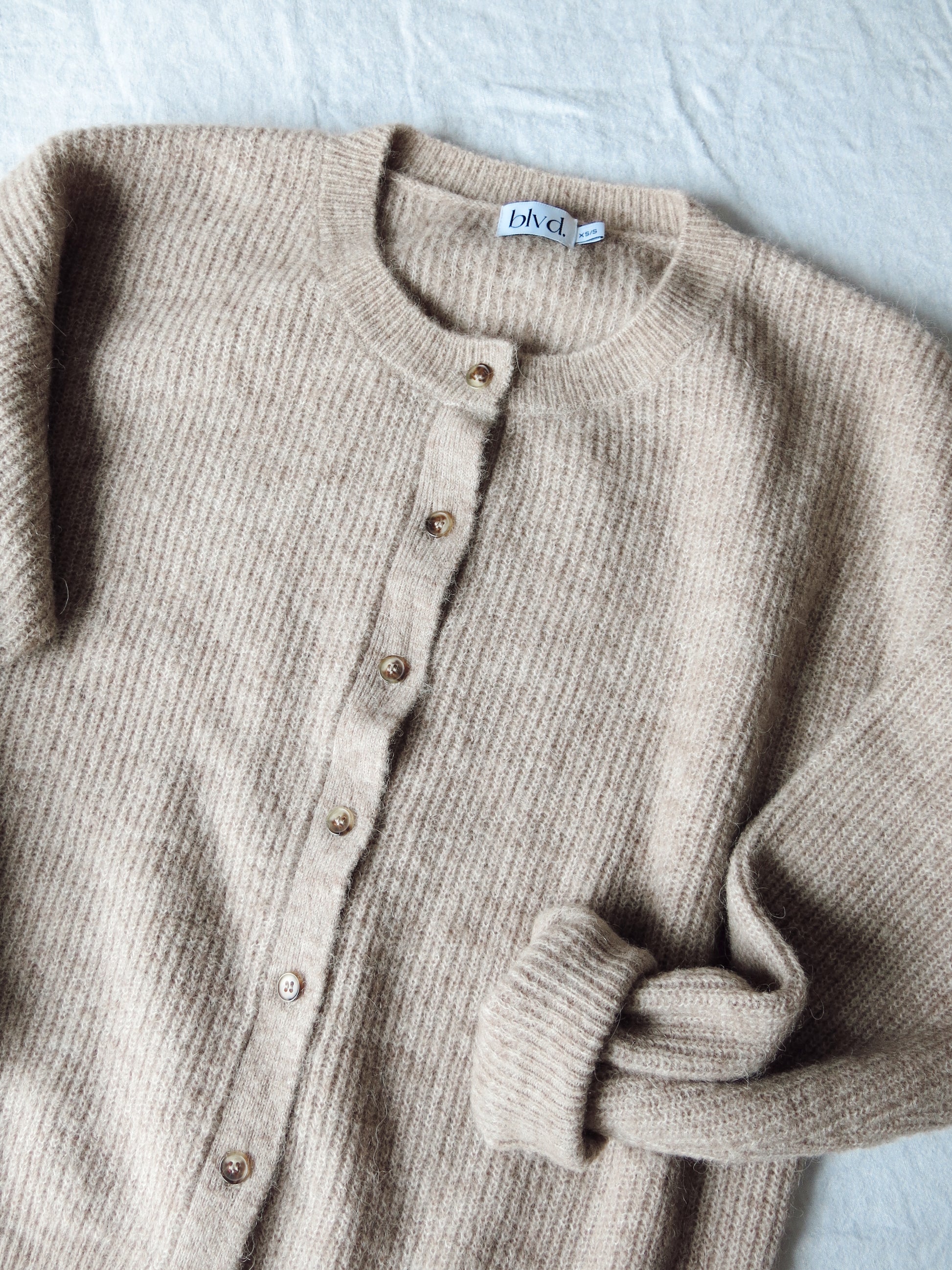 Finley Alpaca Cardigan - Choc Marle
