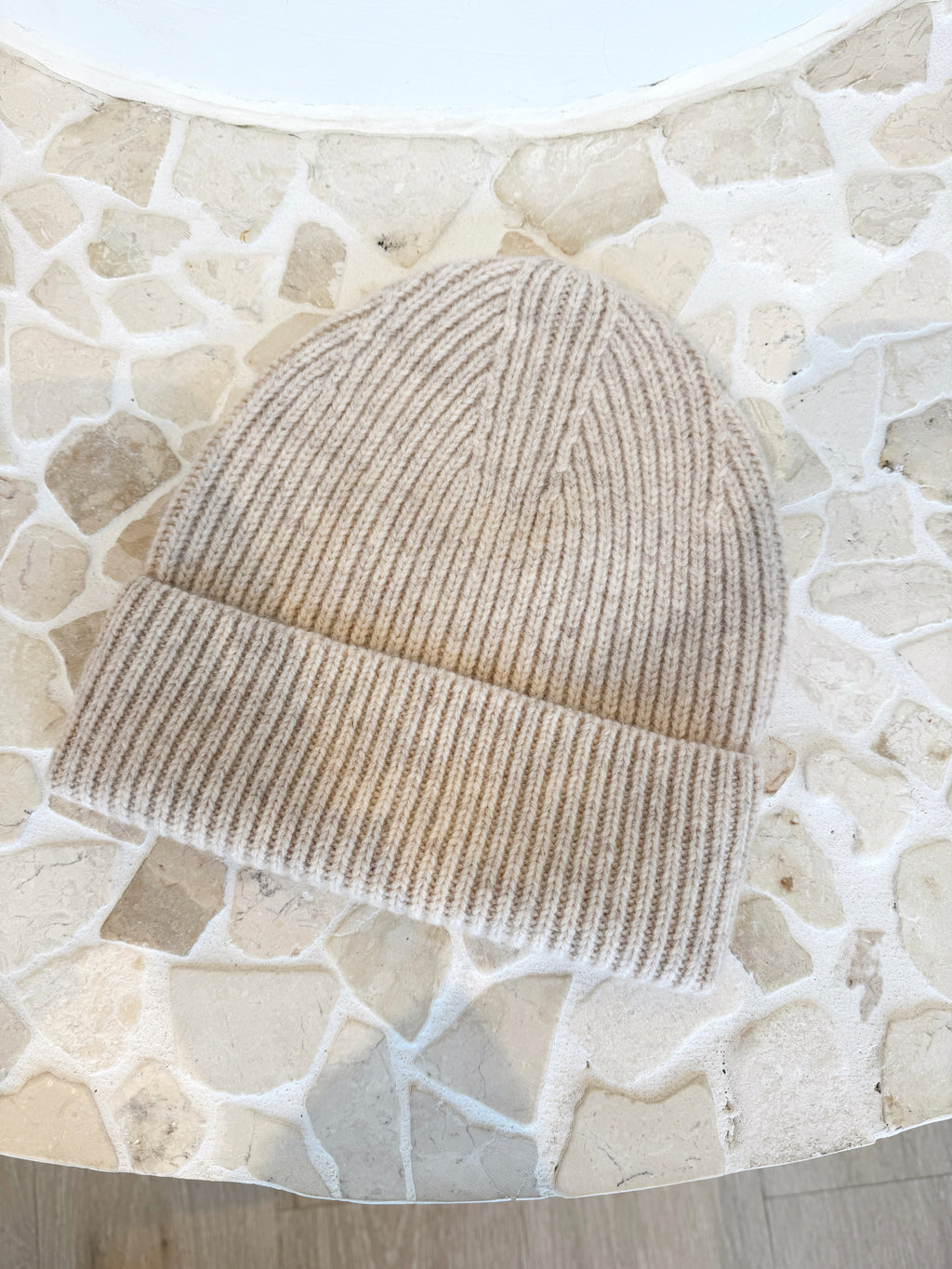 Merino Wool Beanie - Oat Marle