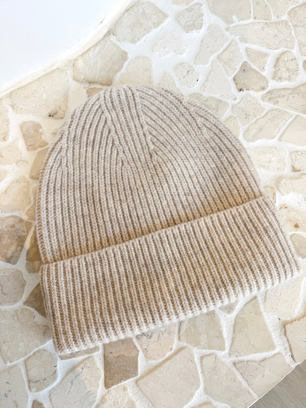Merino Wool Beanie - Oat Marle