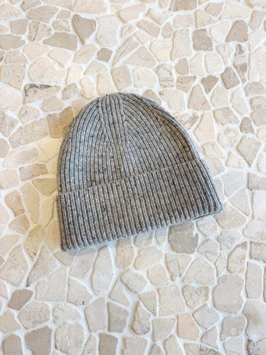Merino Wool Beanie - Grey Marle