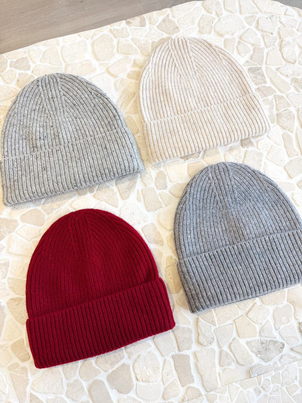 Merino Wool Beanie - Grey Marle