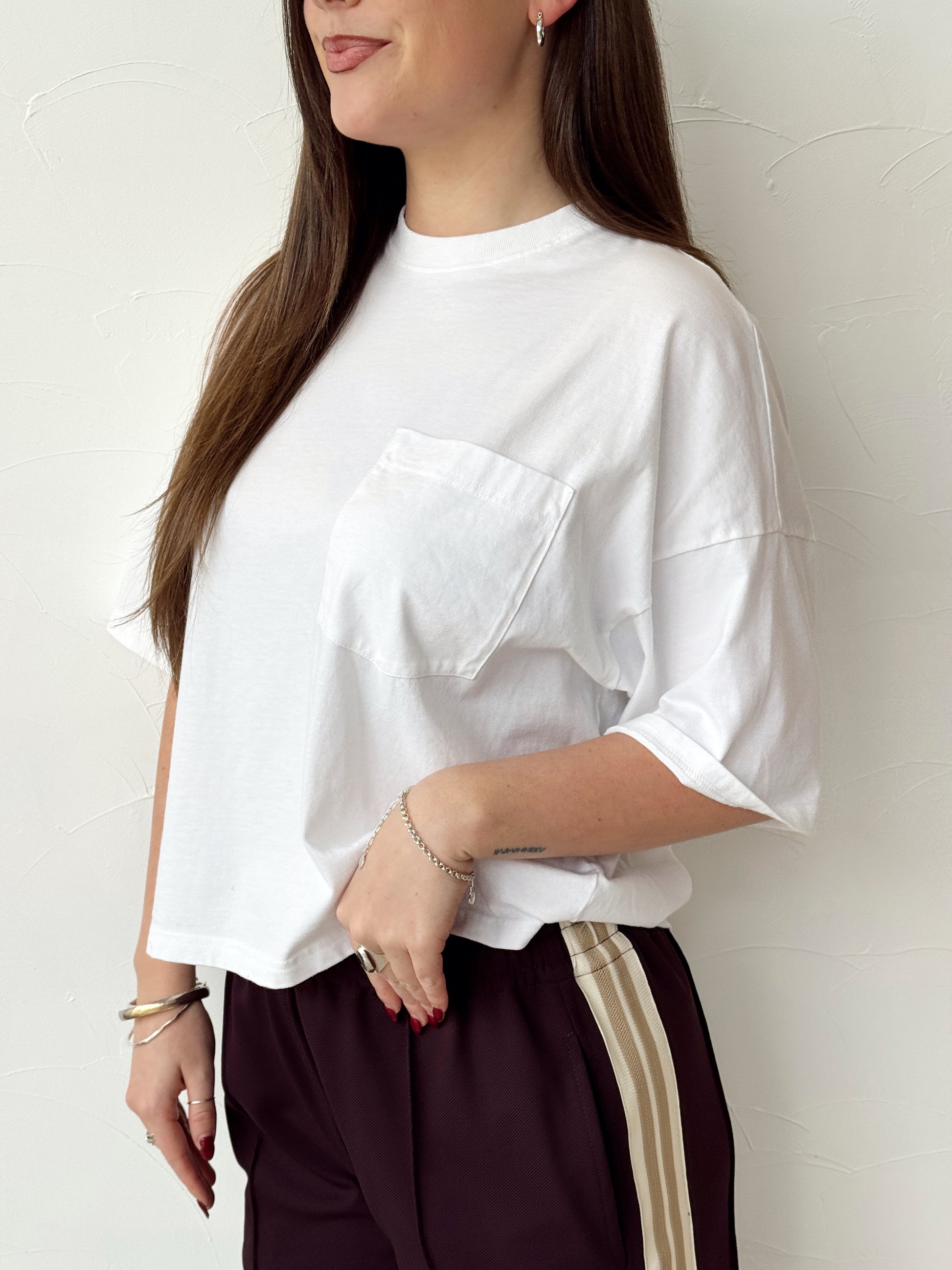 Boxy Pocket Detail S/S T.Shirt - White