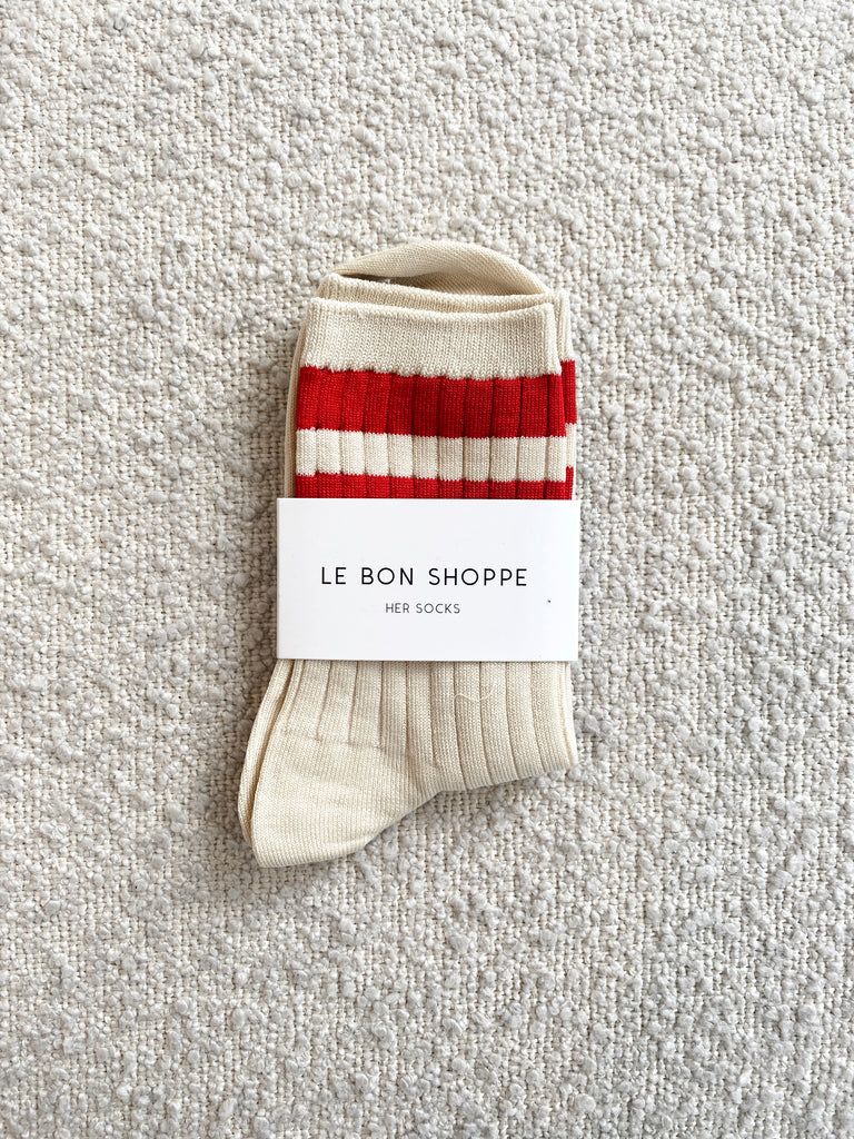 Her Varsity Socks - Red, Herman Store, Le Bon Shoppe