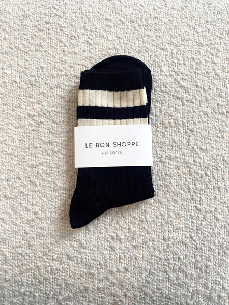 Her Varsity Socks - Black, Herman Store, Le Bon Shoppe