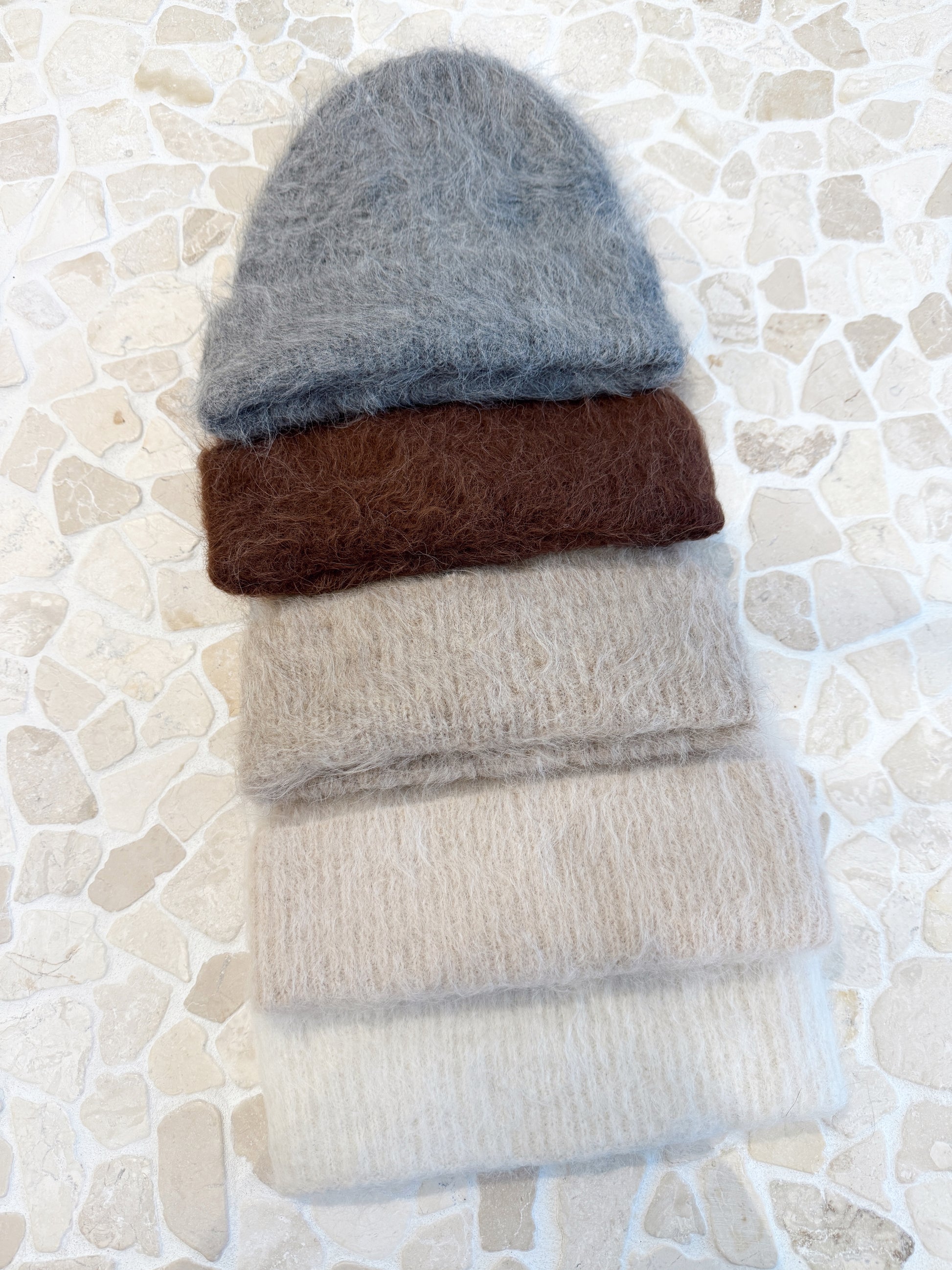 Mohair Beanie - Beige
