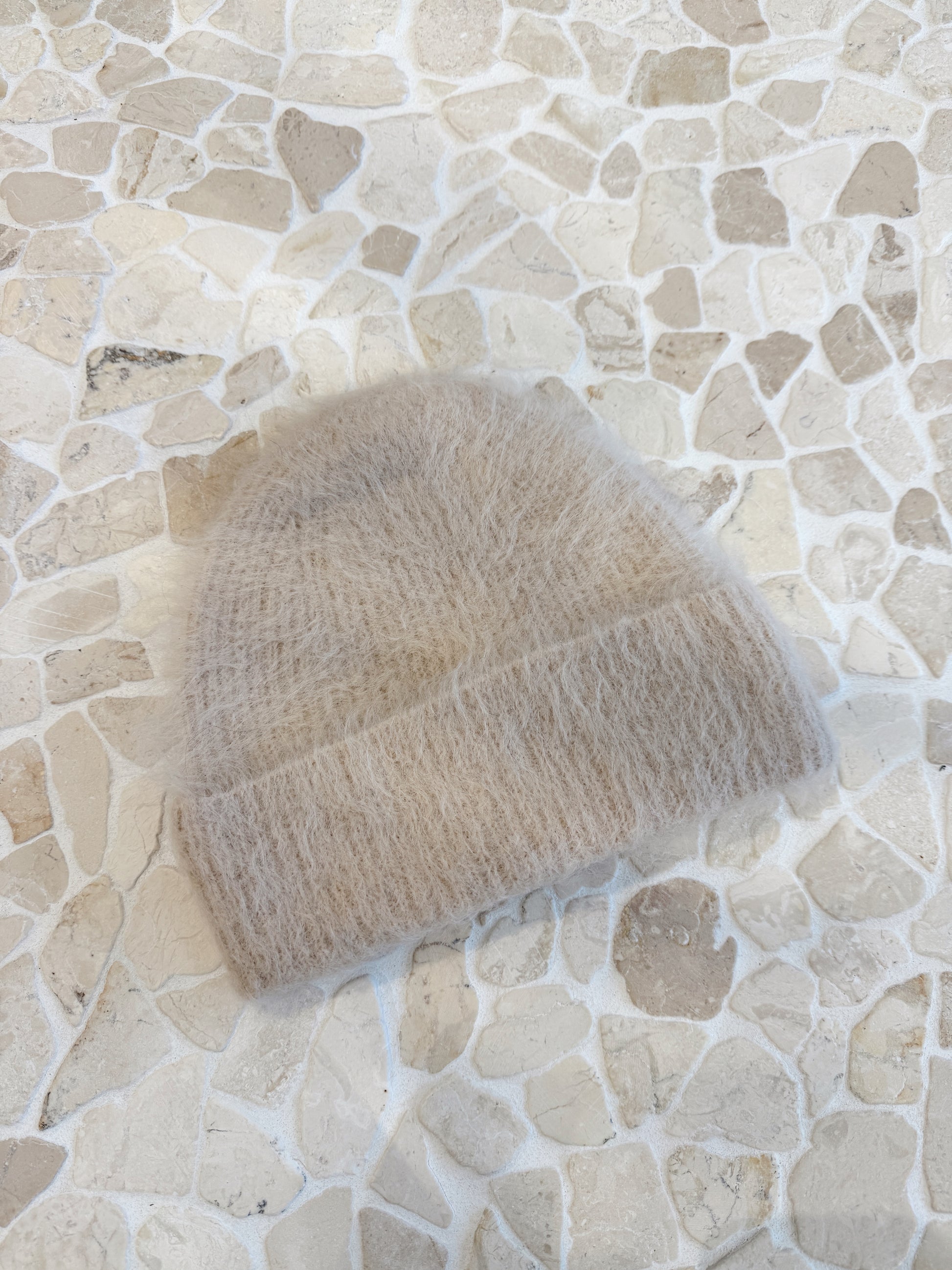 Mohair Beanie - Beige