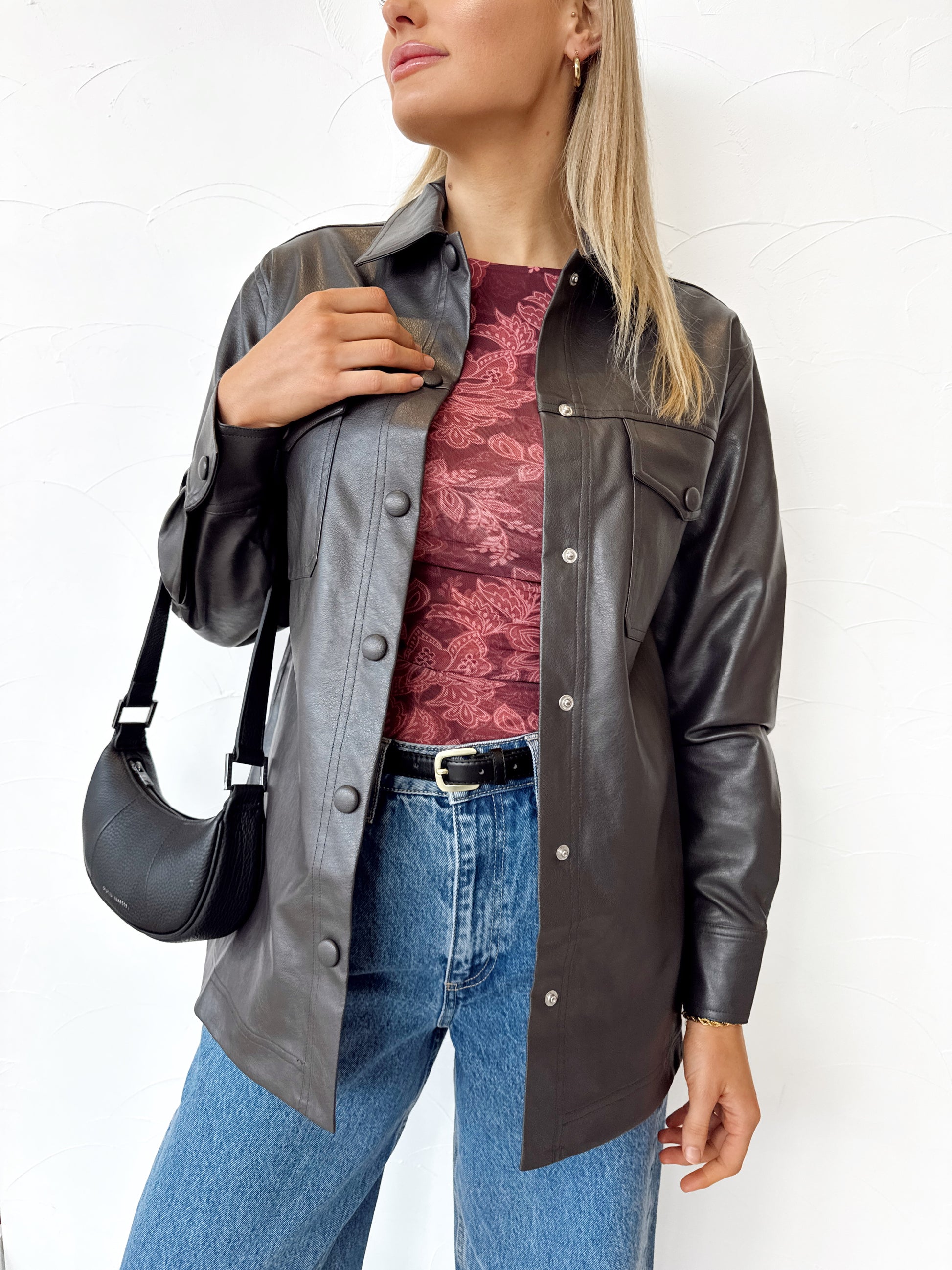 Marshall PU Shacket - Graphite