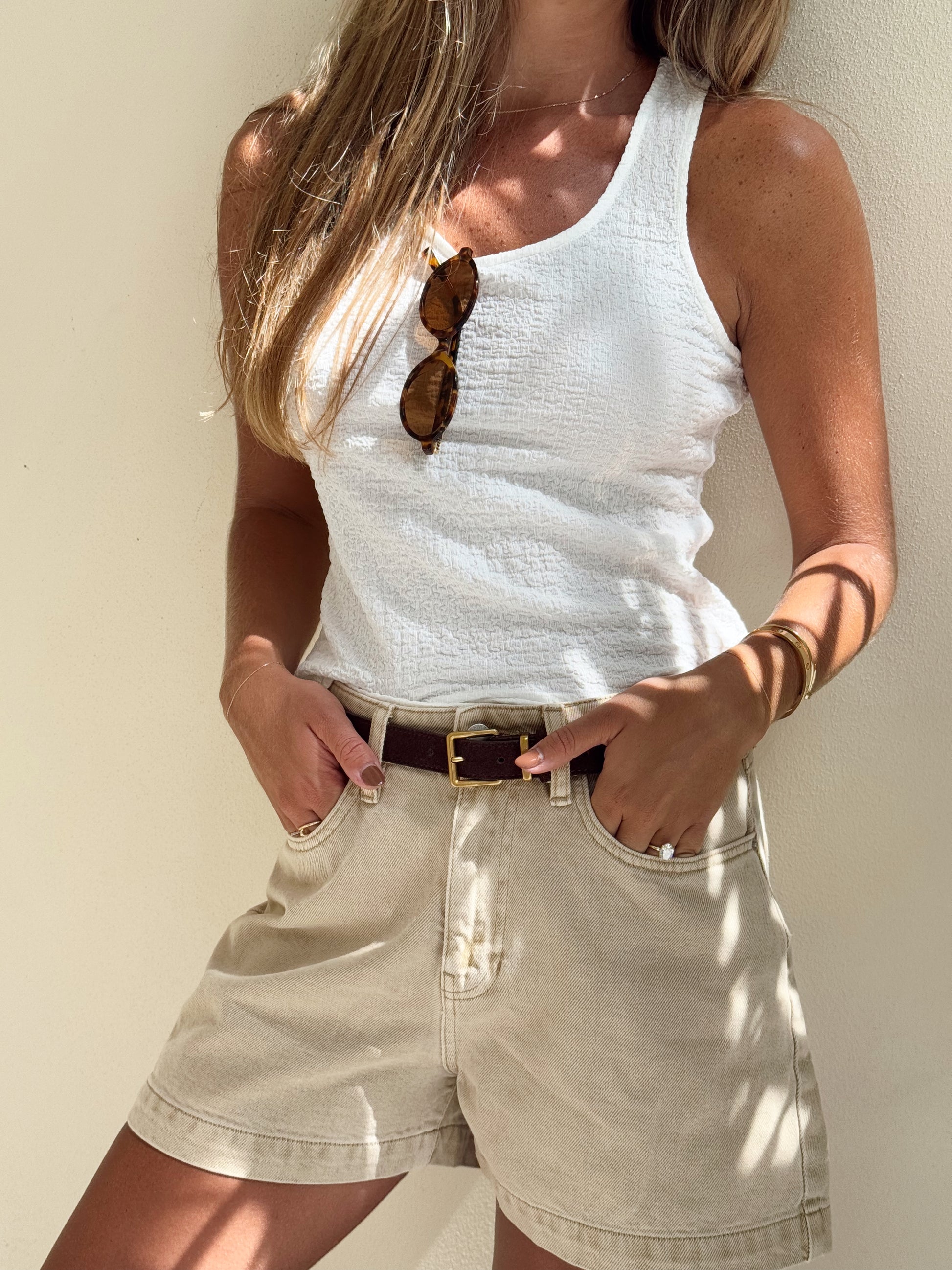 Alma Textured Tank - Ivory