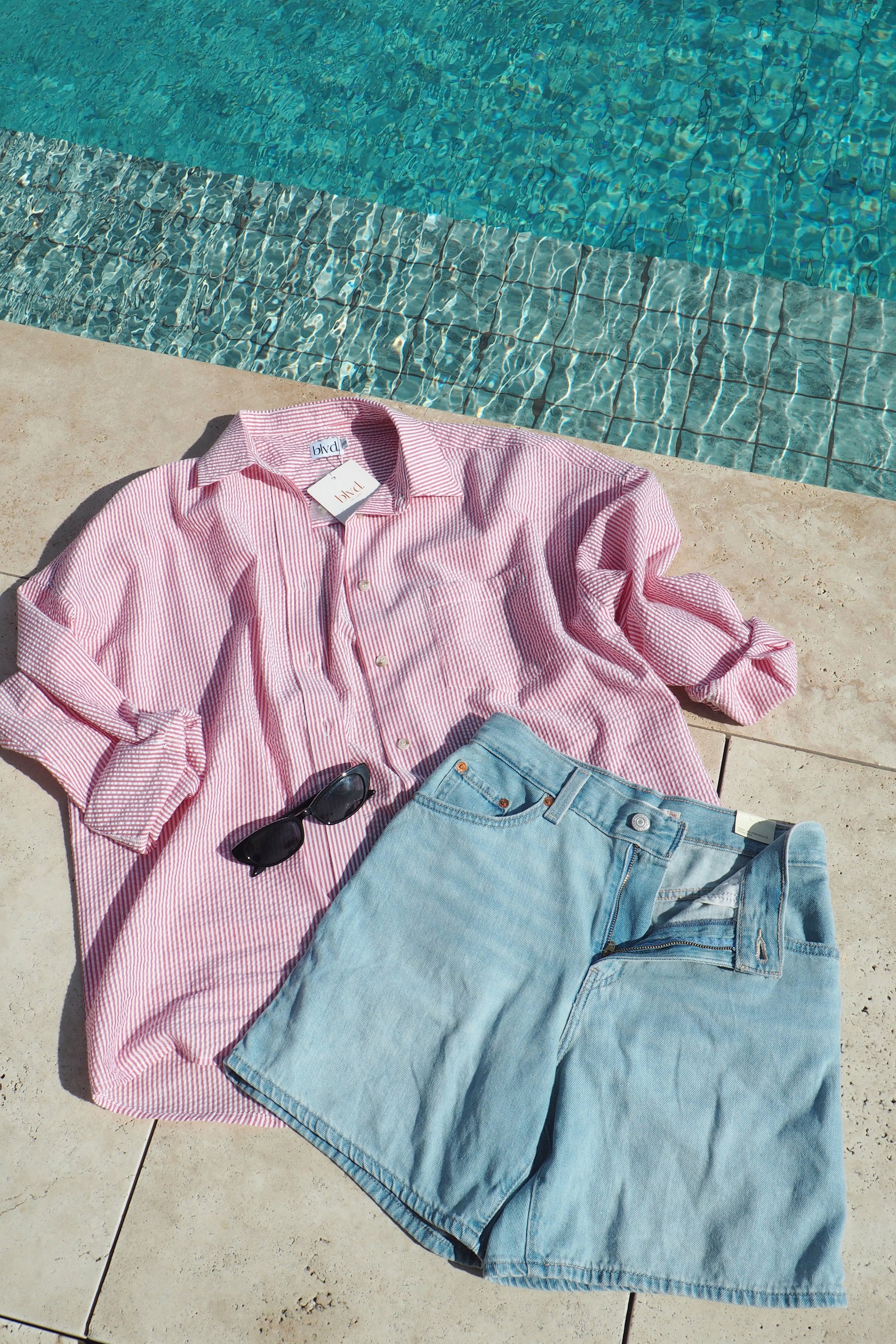 Soleil Stripe Shirt - Goji