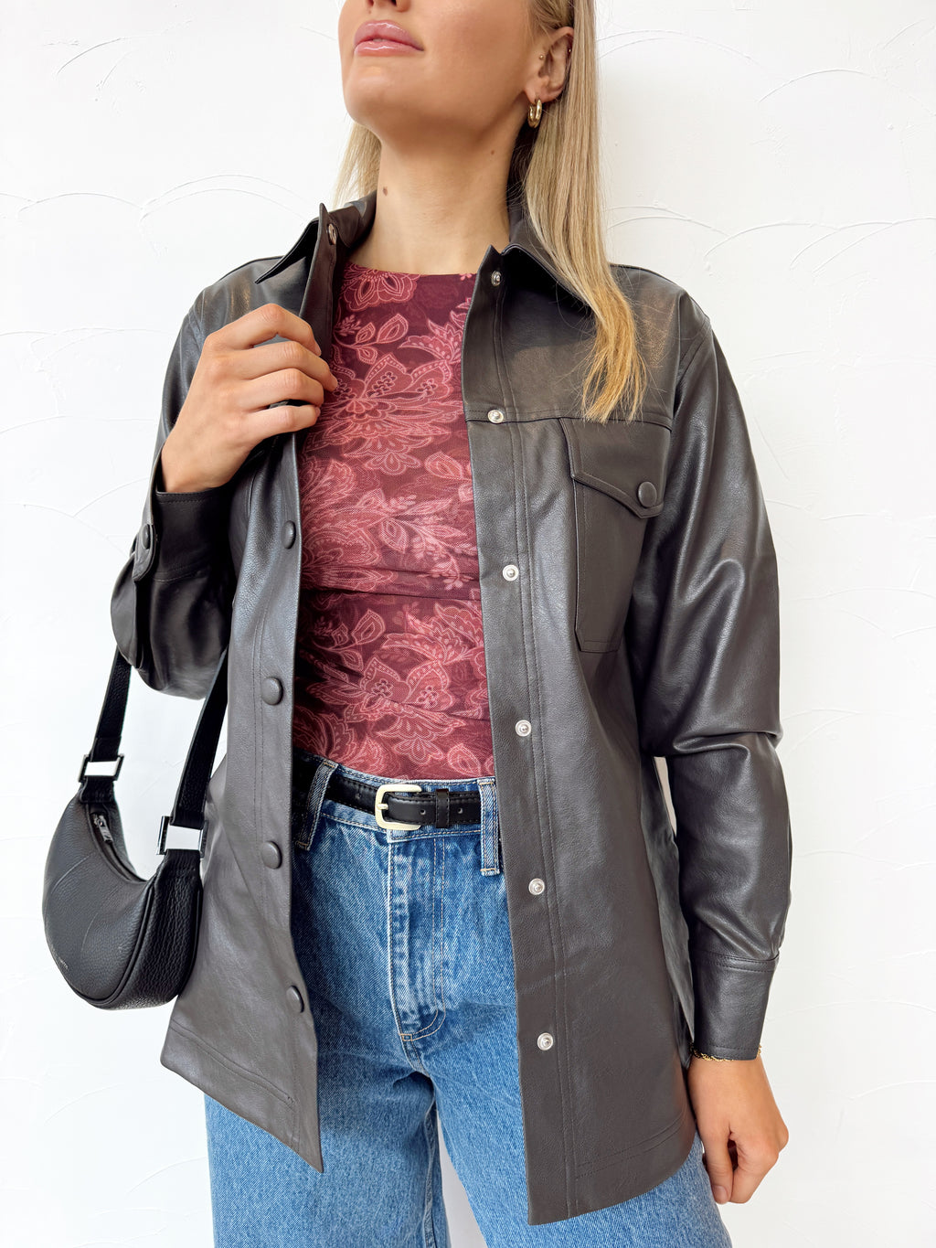 Marshall PU Shacket - Graphite