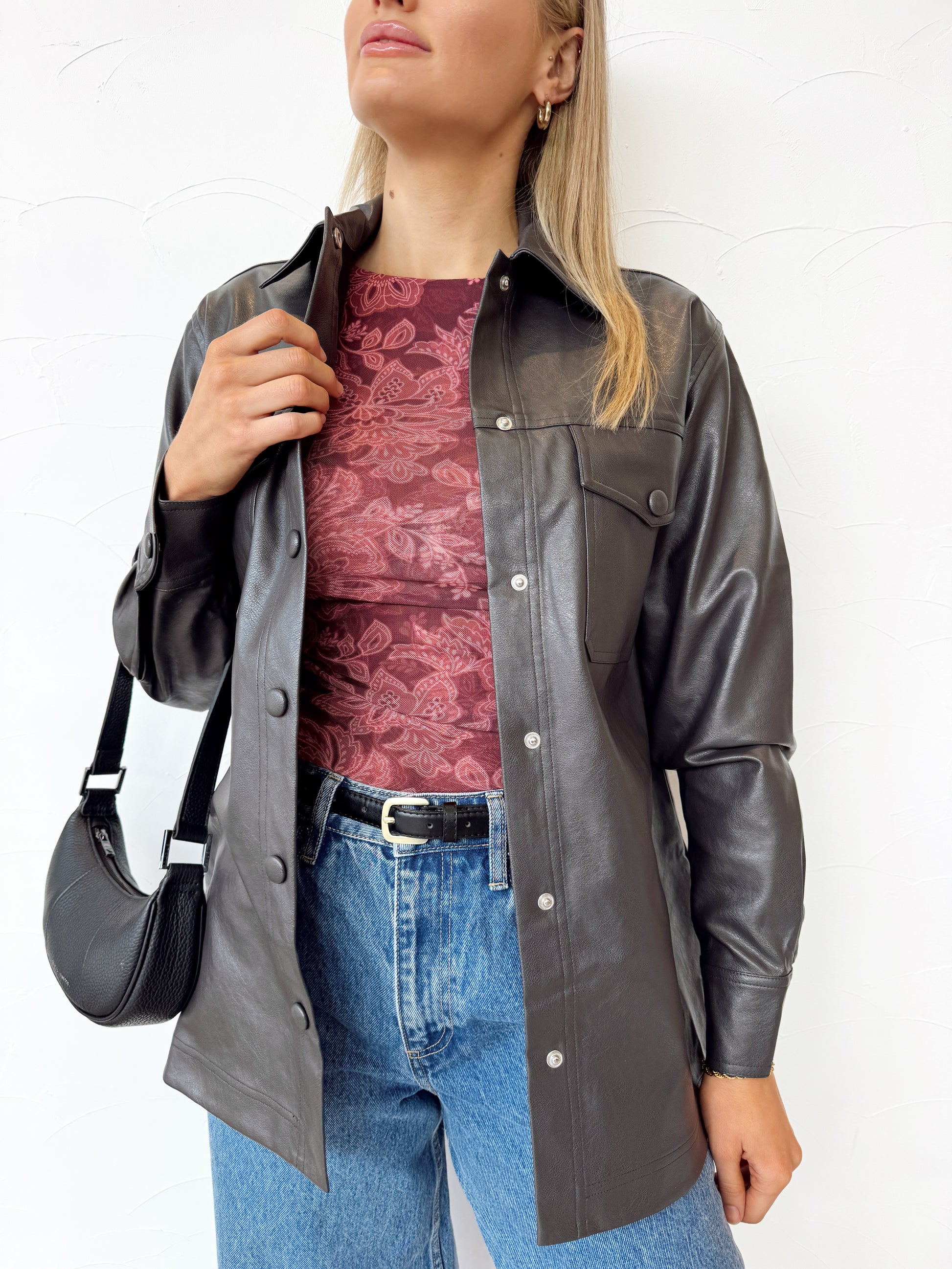 Marshall PU Shacket - Graphite