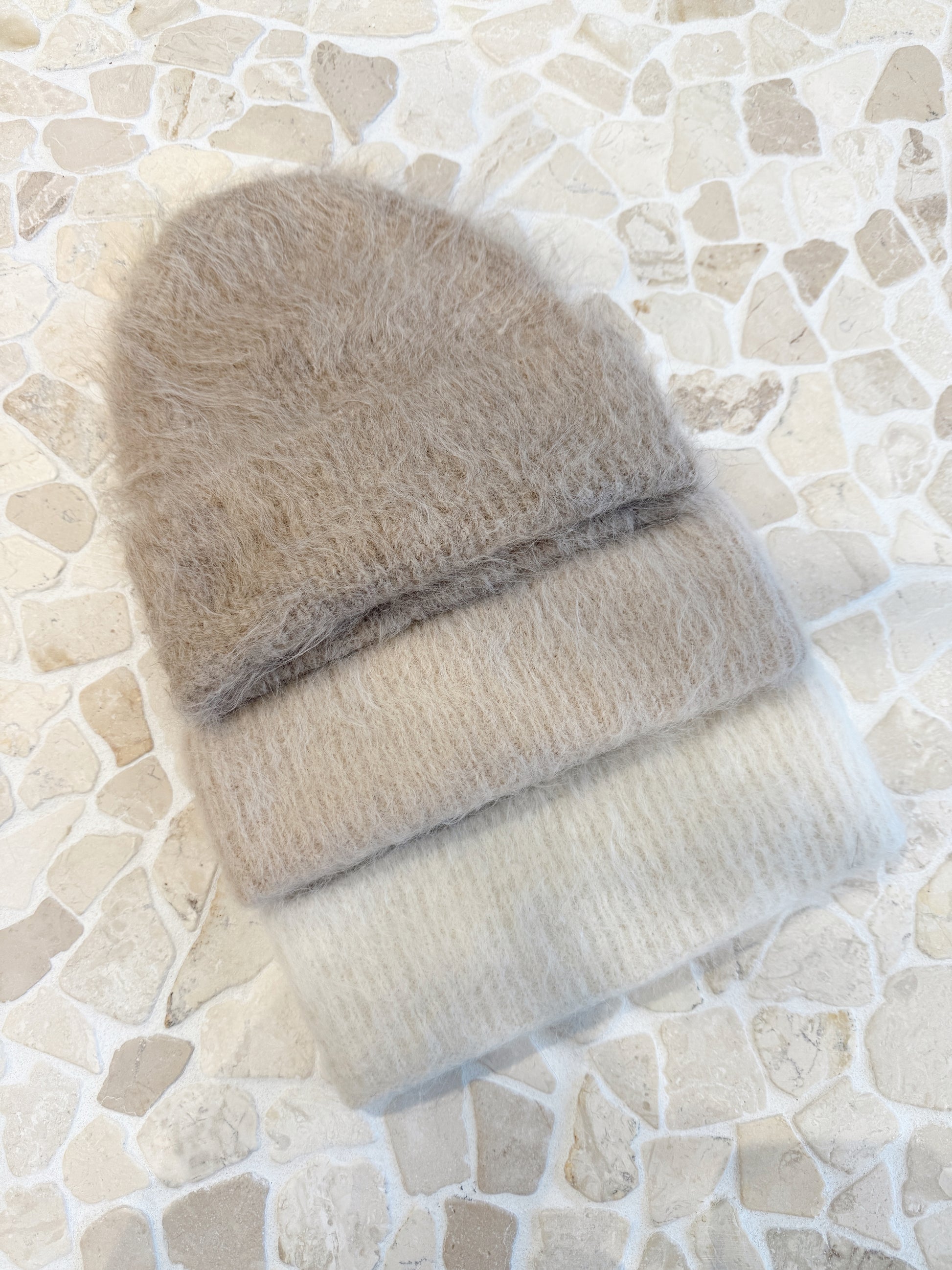 Mohair Beanie - Beige