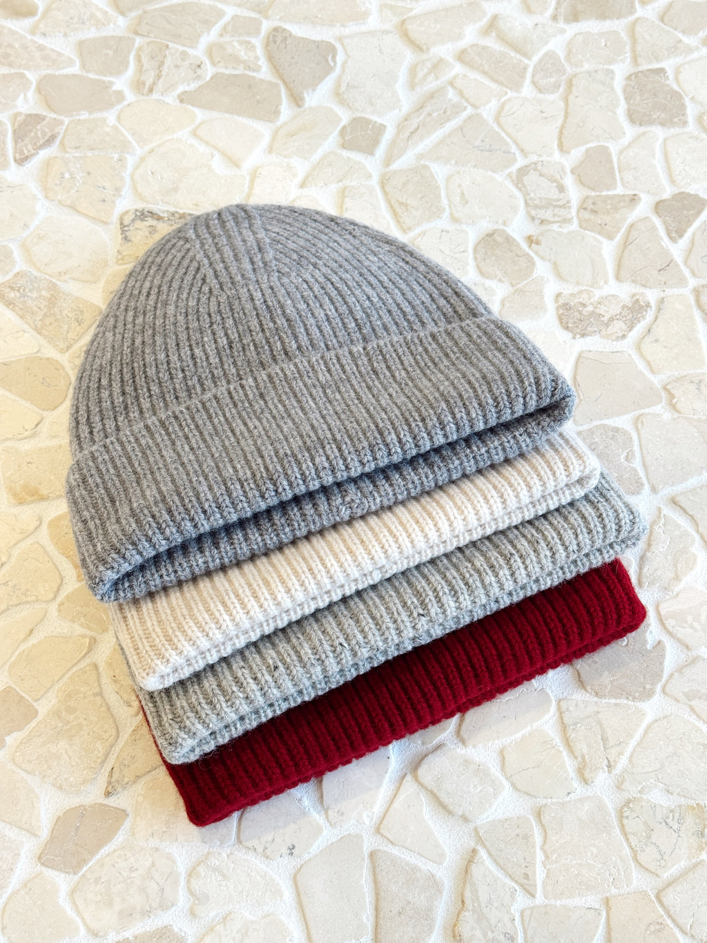 Merino Wool Beanie - Grey Marle